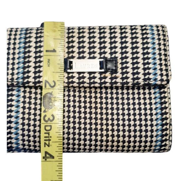 Lauren Ralph Fold Wallet Houndstooth Leather Signature Logo Classic Women Access - Picture 9 of 11